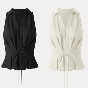 Sleeveless OGL Tops Bundle, 1 Black & 1 Cream; Cream is NWT, size L